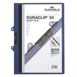 Skoroszyt zaciskowy o pojemności do 30 kartek Duraclip Easy File - granatowy
