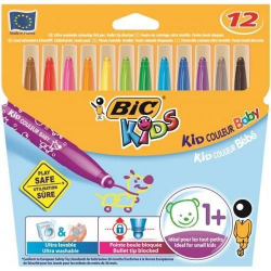 Pisaki Bic Kids - Kid Couleur Baby - 12 kolorów