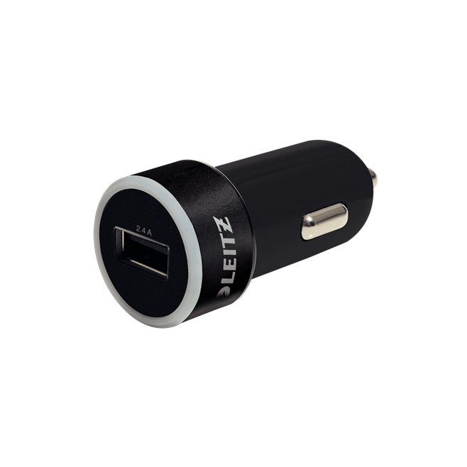 Ładowarka samochodowa Leitz Complete, z 1 portem USB - czarna