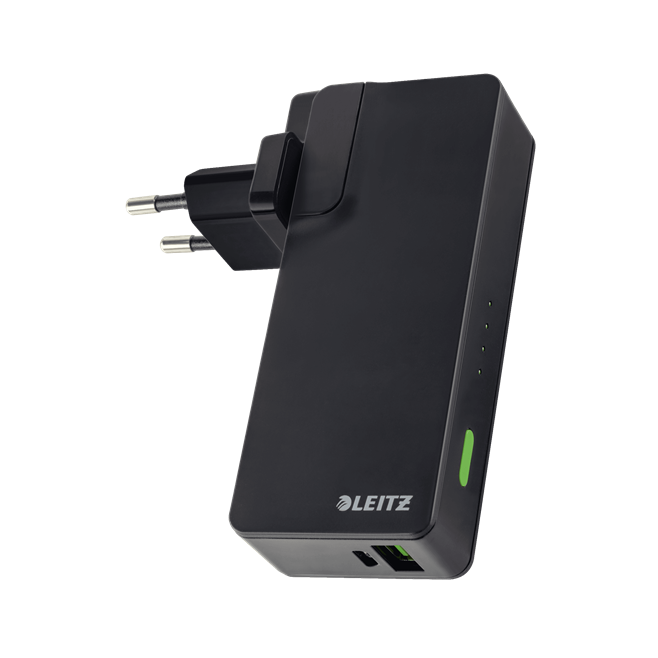 Ładowarka podróżna Leitz Complete USB z Power Bankiem - czarna