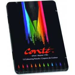 Kredki Bic Conte w metalowym pudełku - 12 kolorów