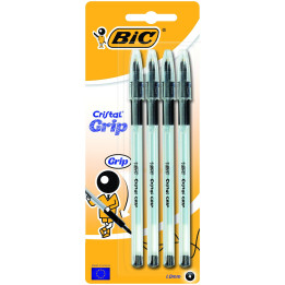 Długopis Bic Cristal Grip czarny - 4 sztuki