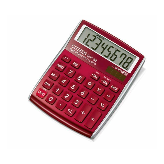 Kalkulator Citizen CDC-80RD - czerwony