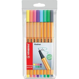 Cienkopis Stabilo Point 88 - 8 kolorów pastelowych w etui