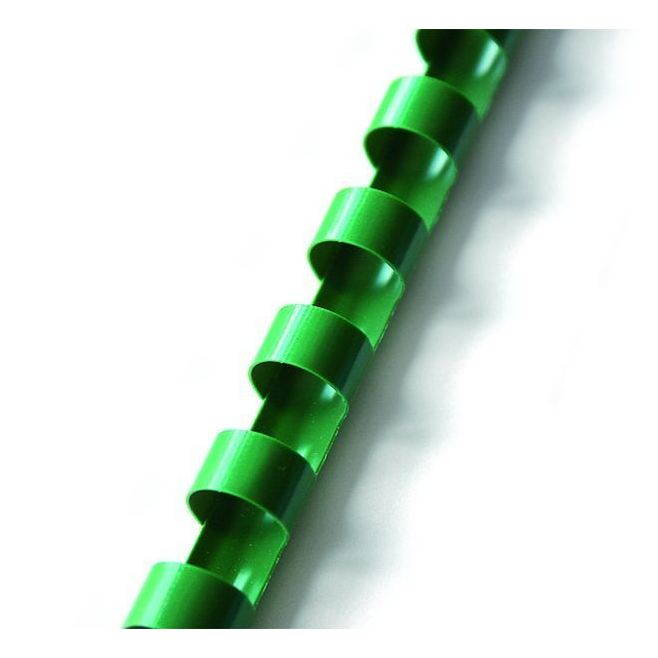 Grzbiety plastikowe do bindowania 14mm/100szt. - zielone