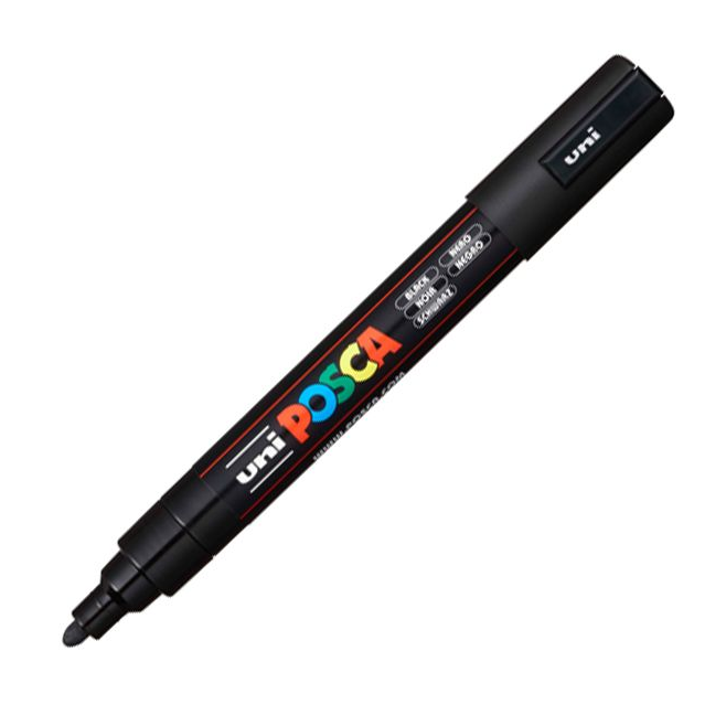 Marker z tuszem pigmentowym Uni POSCA PC-5M - czarny