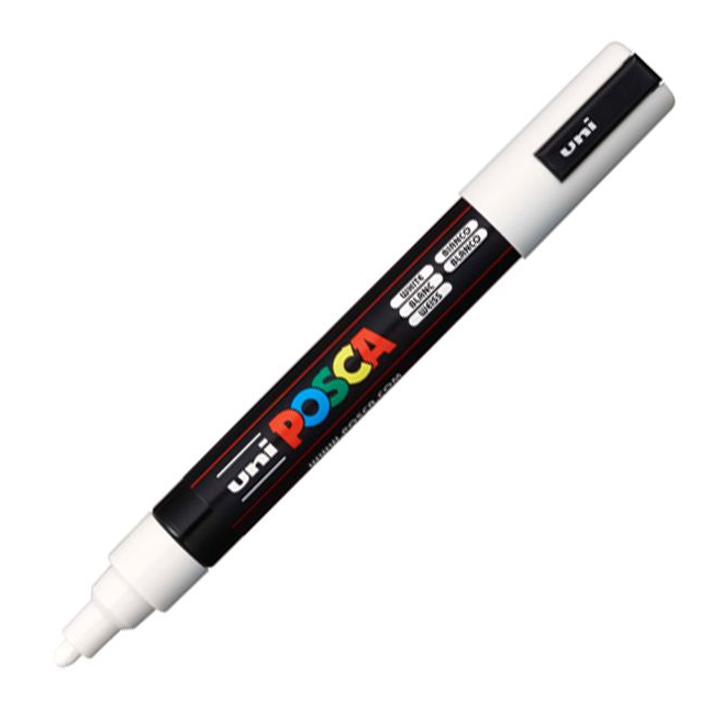 Marker z tuszem pigmentowym Uni POSCA PC-5M - biały
