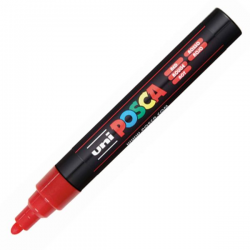 Marker z farbą plakatową Uni POSCA PC-5M - czerwony