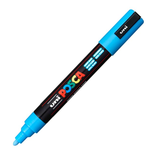 Marker z tuszem pigmentowym Uni POSCA PC-5M - jasno-niebieski