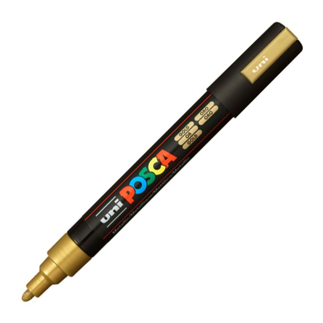 Marker z tuszem pigmentowym Uni POSCA PC-5M - złoty