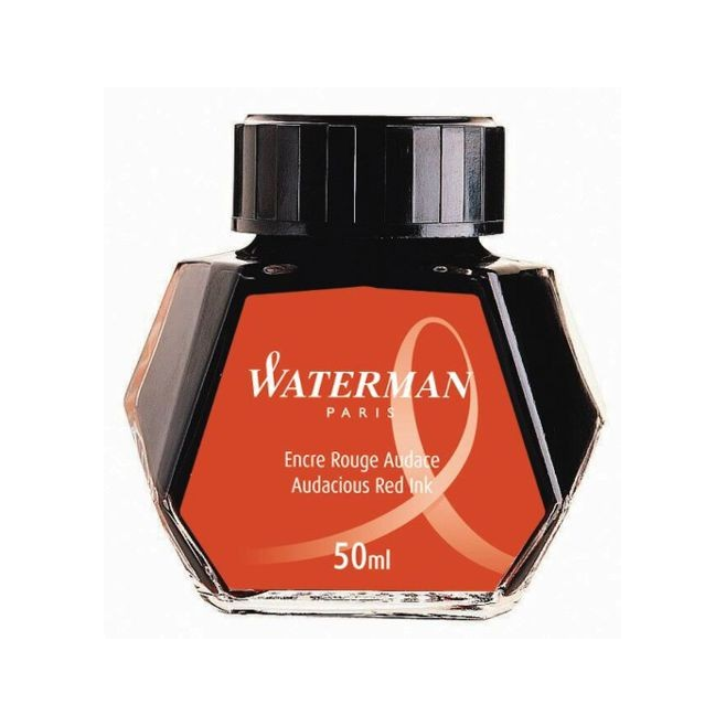 Atrament do piór Waterman w butelce - kolor czerwony 50 ml