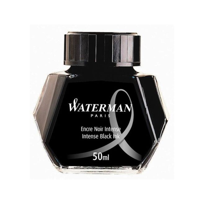 Atrament do piór Waterman w butelce - kolor czarny 50 ml