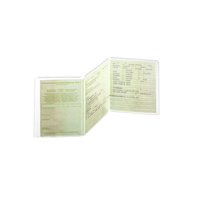 Etui ochronne 3-częściowe do dokumentów samochodowych - transparentne / 1 szt.