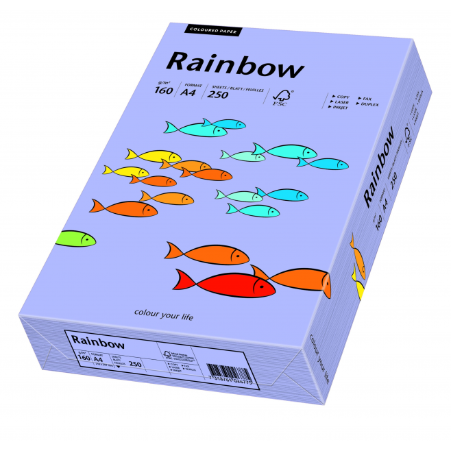 Papier kolorowy Rainbow A4 160g/250ark., nr 60 - fioletowy