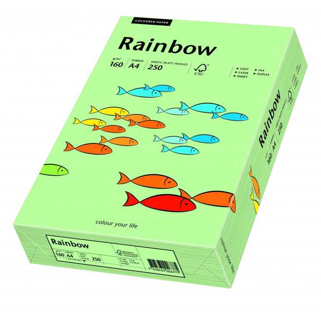 Papier kolorowy Rainbow A4 160g/250ark., nr 75 - przygaszona zieleń