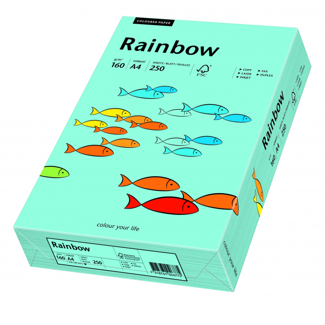 Papier kolorowy Rainbow A4 160g/250ark., nr 84 - morski