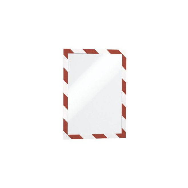 Ramka magnetyczna samoprzylepna Duraframe Security A4 - czerwono-biała / 2 szt.