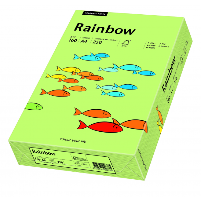 Papier kolorowy Rainbow A4 160g/250ark., nr 74 - zielony jasny