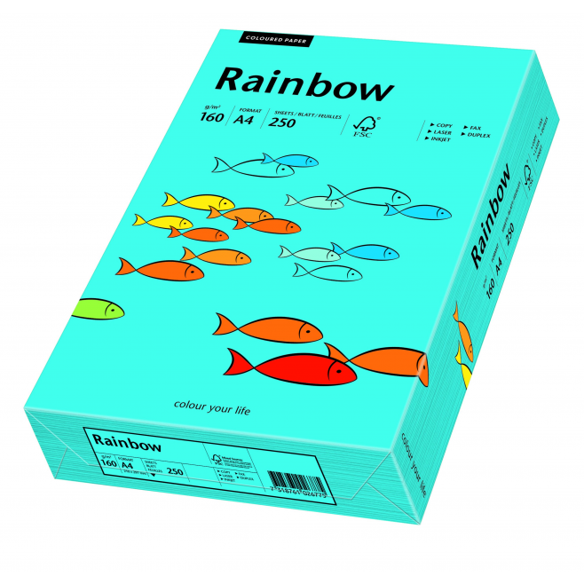 Papier kolorowy Rainbow A4 160g/250ark., nr 87 - niebieski
