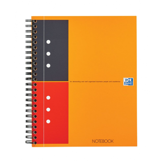 Kołonotatnik Oxford Notebook z tagami B5 w linie - pomarańczowy