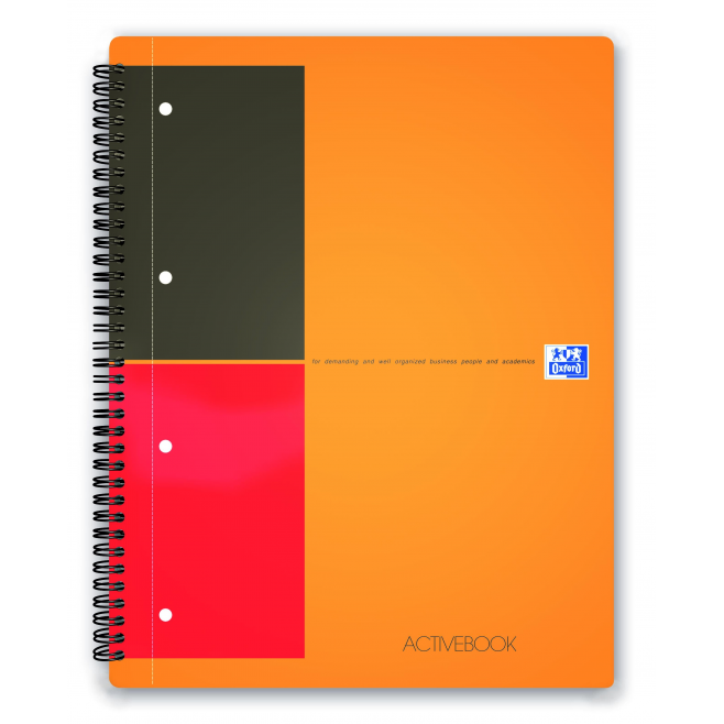 Kołonotatnik Oxford Activebook A4+ w linie - pomarańczowy