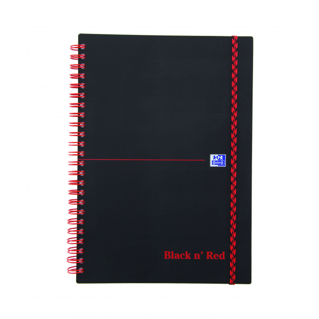 Kołonotatnik Oxford Black N' Red A4 - w kratkę