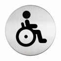 Tabliczka / piktogram "WC dla osób niepełnosprawnych" okrągła - srebrna / 1 szt.