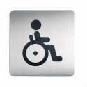 Tabliczka / piktogram "WC dla osób niepełnosprawnych" kwadratowa - srebrna / 1 szt.
