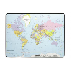 Podkład na biurko z mapą świata - transparentny  / 1 szt.