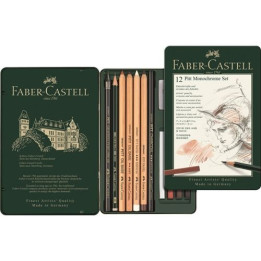 Zestaw ołówków i grafitów Faber-Castell Pitt Monochrome - 12 elementów
