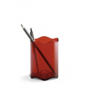 Pojemnik na długopisy TREND - czerwony transparentny