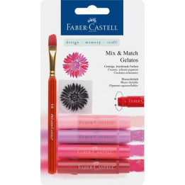 Kredki pigmentowe Faber-Castell Gelatos - 4 sztuki - czerwone