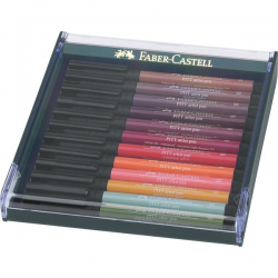 Pisaki artystyczne Faber Castell - PITT ARTIST PEN - EARTH - 12 kolorów