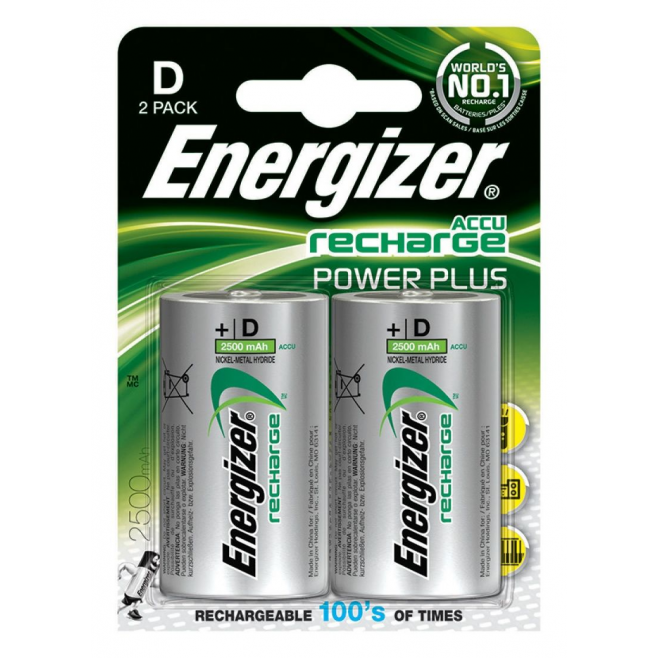 Baterie akumulatorki Energizer Power Plus D/2500mAh - 2szt.