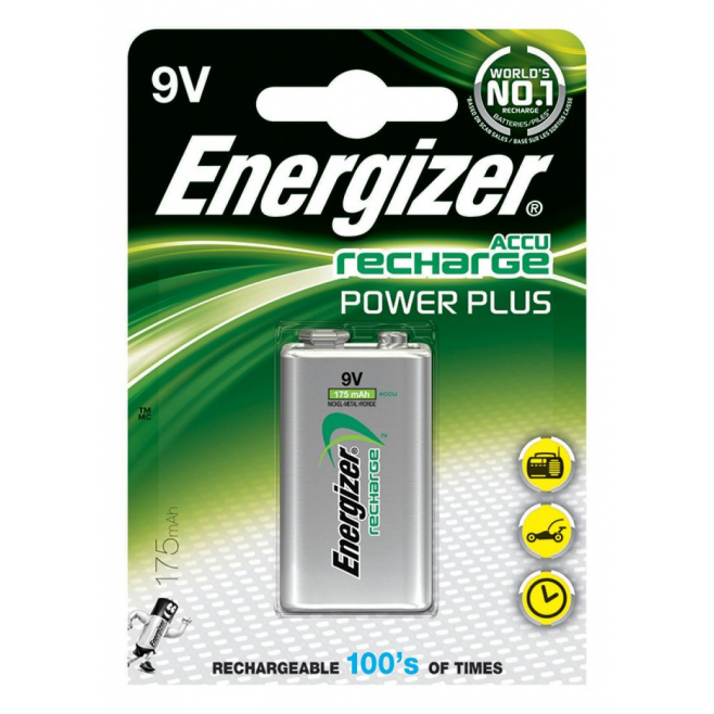 Baterie akumulatorki Energizer Power Plus E, HR22 9V/175mAh - 1szt.