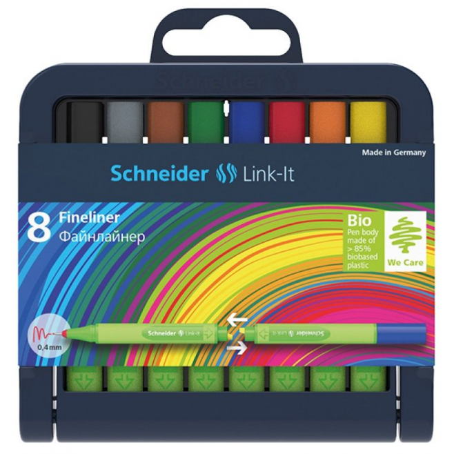 Cienkopis SCHNEIDER Link-It - stojak, mix 8 kolorów