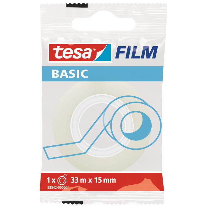 Taśma samoprzylepna Tesa Basic 15mm/33m - przezroczysta