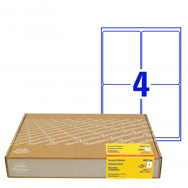 Wysyłkowe etykiety białe A4 - 99,1 x 139 mm / 300 ark