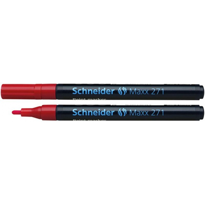 Marker olejowy Schneider MAXX 271 okrągły, 1-2 mm - czerwony