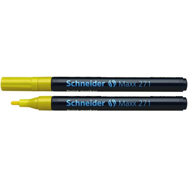 Marker olejowy Schneider MAXX 271 okrągły, 1-2 mm - żółty