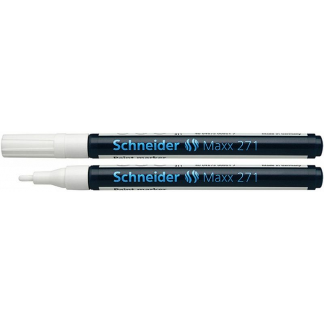 Marker olejowy Schneider MAXX 271 okrągły, 1-2 mm - biały
