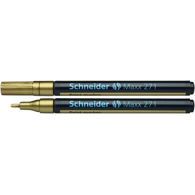 Marker olejowy Schneider MAXX 271 okrągły, 1-2 mm - złoty