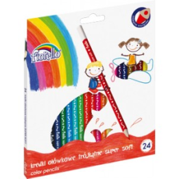 Kredki ołówkowe trójkątne Fiorello Super Soft - 24 kolory