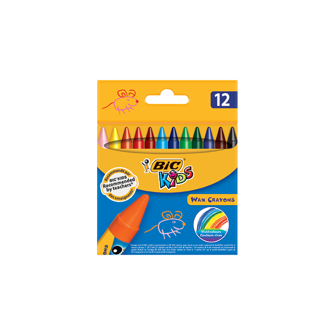 Kredki świecowe Bic Kids Wax - 12 kolorów