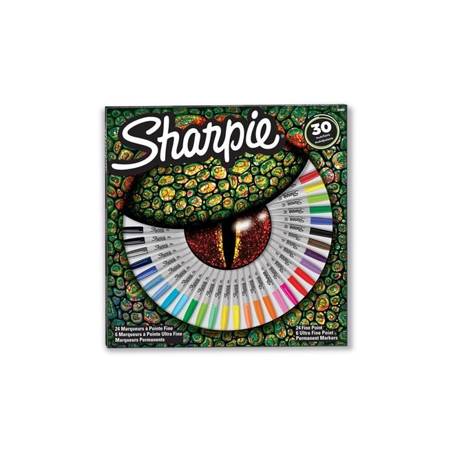 Markery permanentne Sharpie Fine - zestaw 30 kolorów