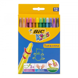 Kredki świecowe Bic Kids Turn & Colour - 12 kolorów