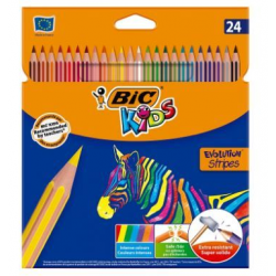 Kredki ołówkowe Bic Kids Evolution Stripes  - 24 kolory