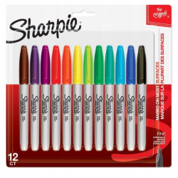 Markery permanentne Sharpie - zestaw 12 kolorów