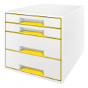 Pojemnik z szufladami Leitz WOW CUBE- żółty