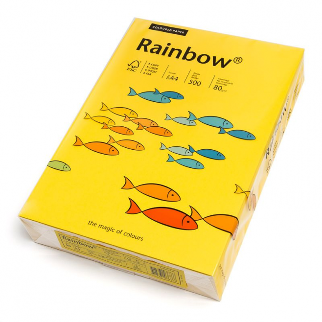 Papier kolorowy Rainbow A4 80g/500ark., nr 18 - żółty ciemny